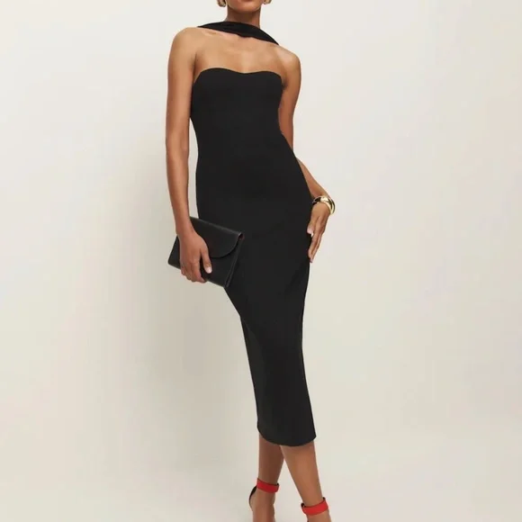 Reformation Royal Knit Dress Black - Size M - Picture 3 of 4